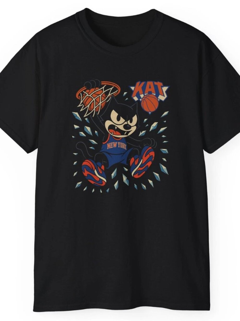 New York Knicks Tee Kat Karl Anthony Towns NBA Funny T Shirt